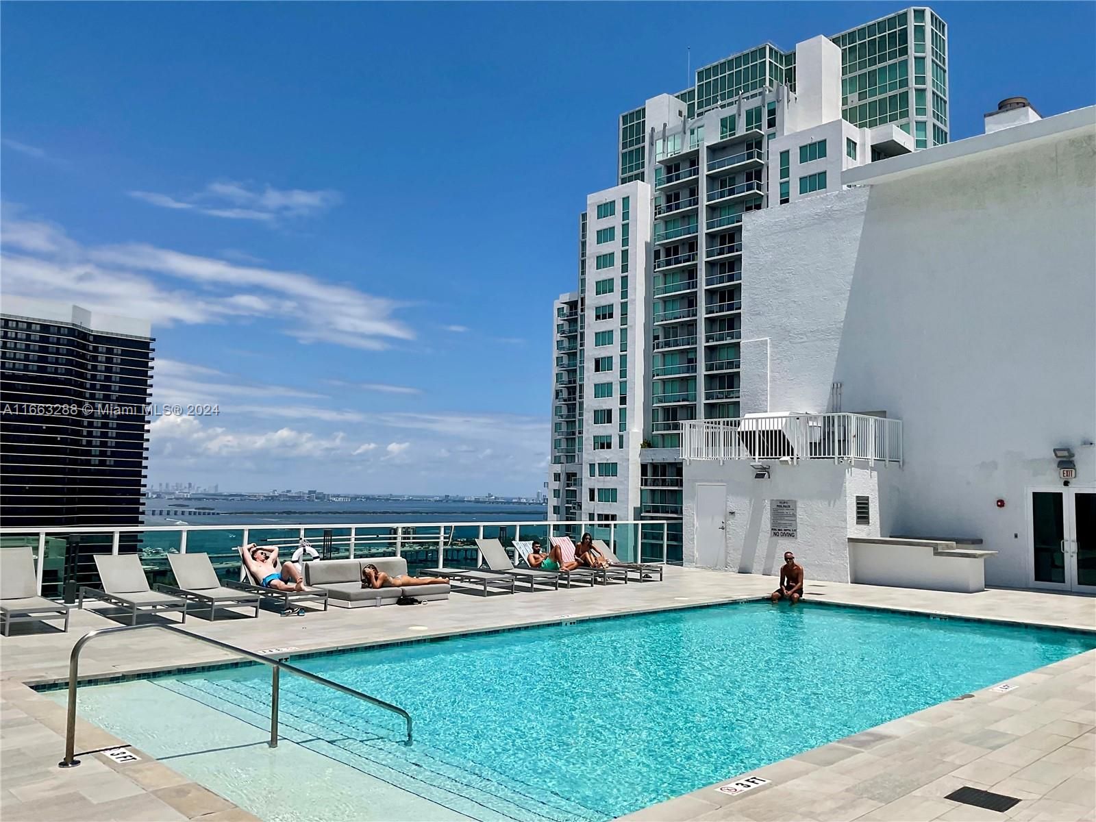 Rooftop pool looking toward South Beach in the distance