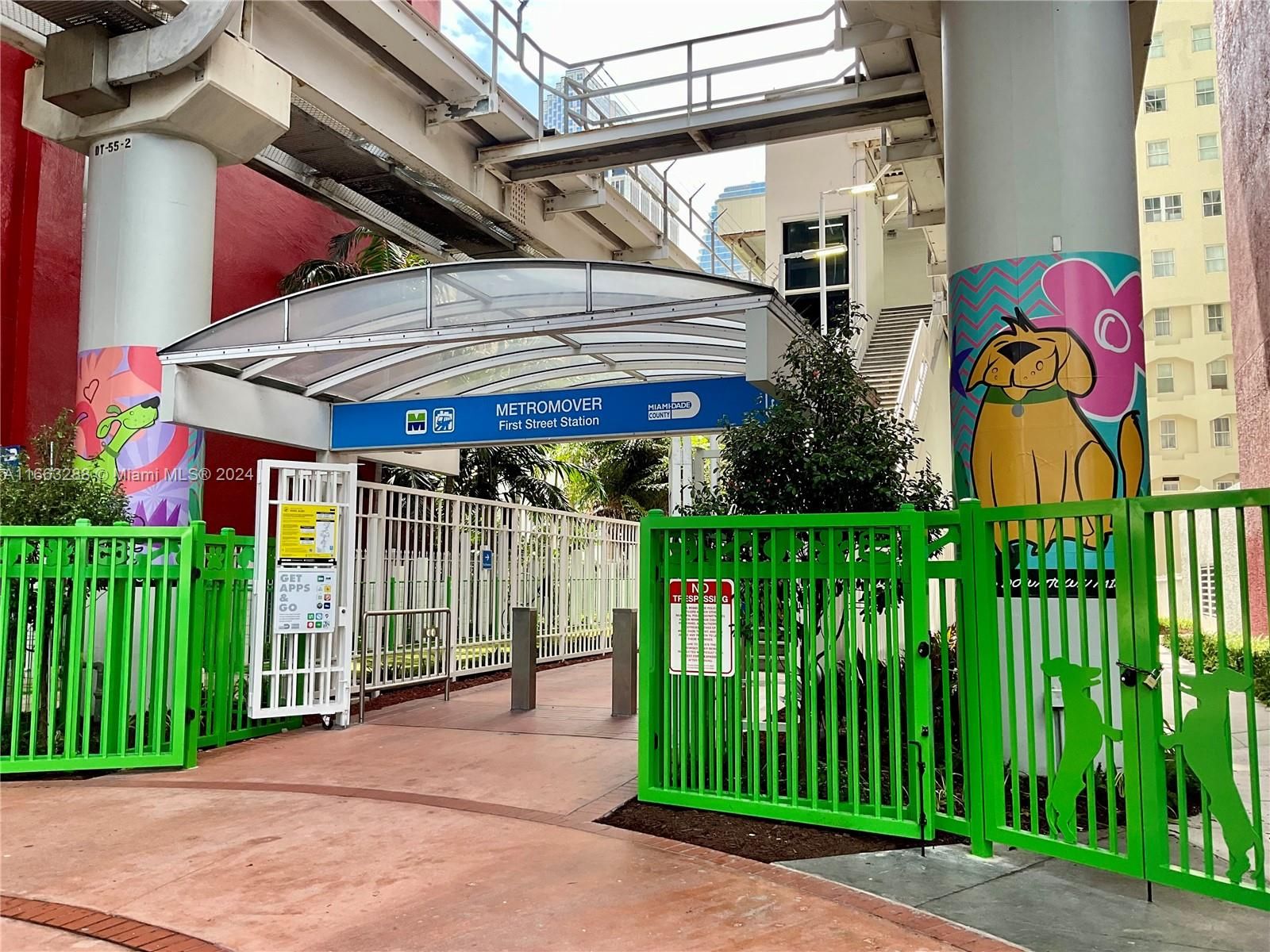 Entrance to MetroMover and new dog park