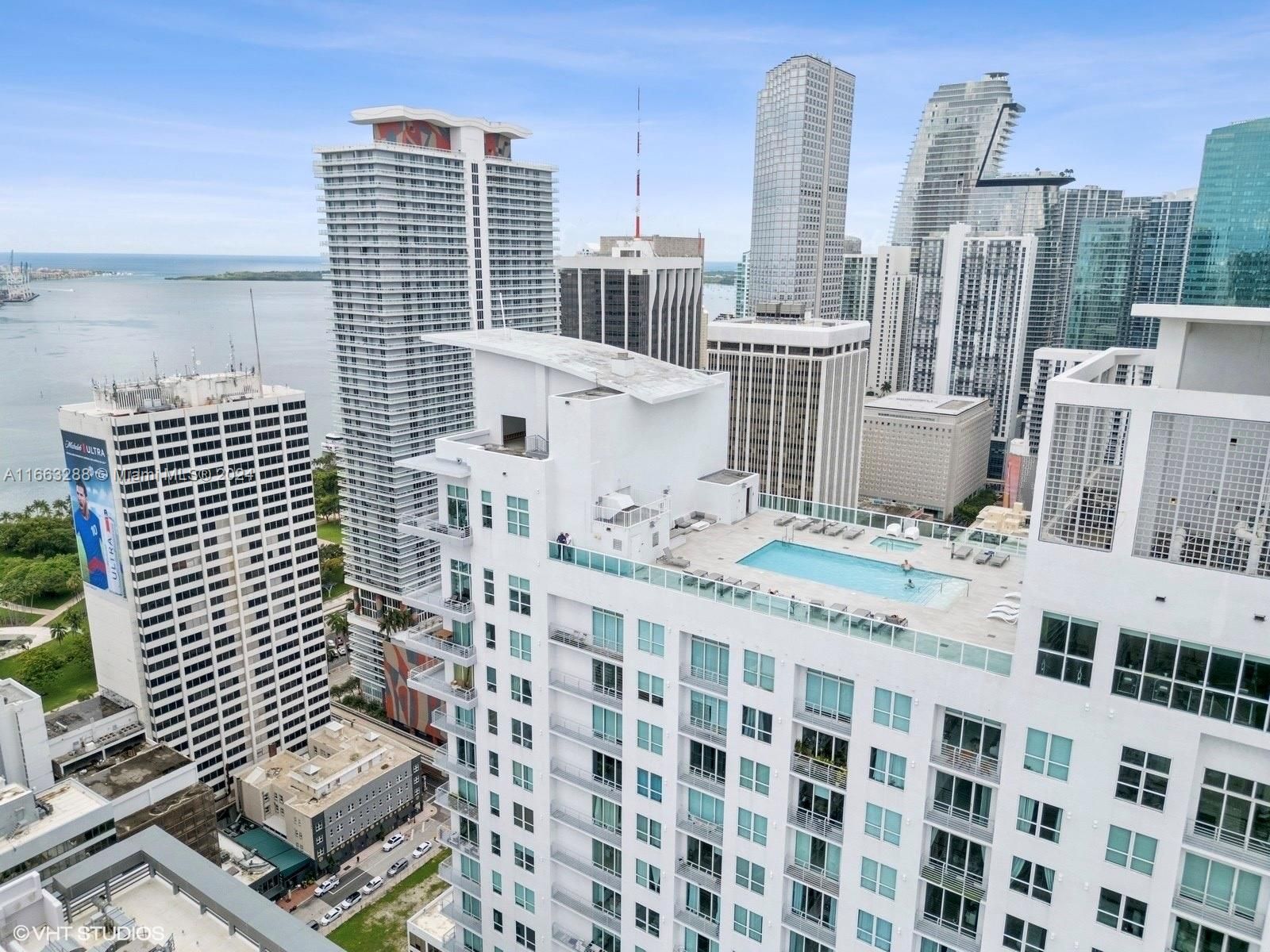 Great rooftop pool Loft II is only two blocks from Biscayne Boulevard