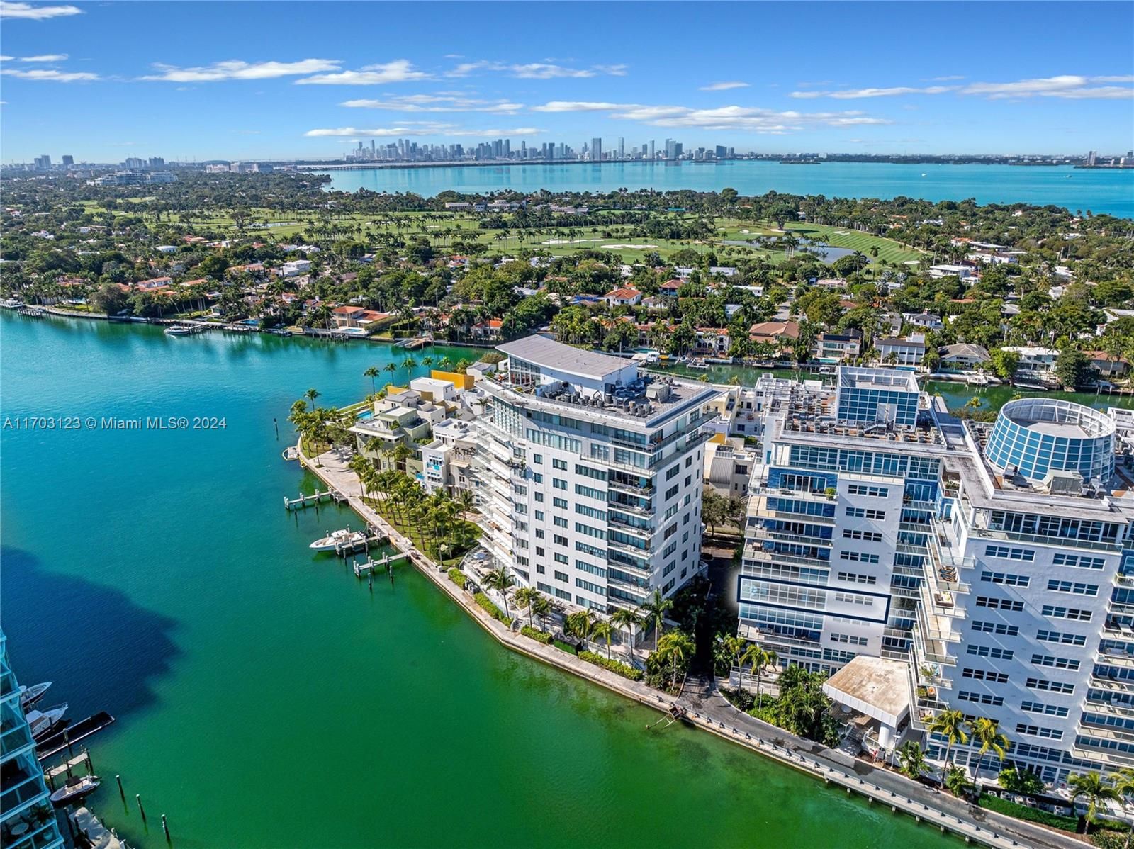 Shot of the island from the East with views of downtown.