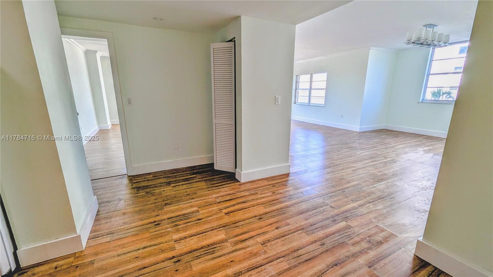 A private foyer opens to spacious living and dinning room