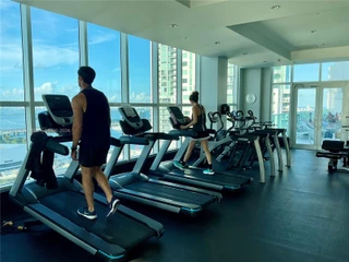 Super fitness center adjacent to the rooftop pool